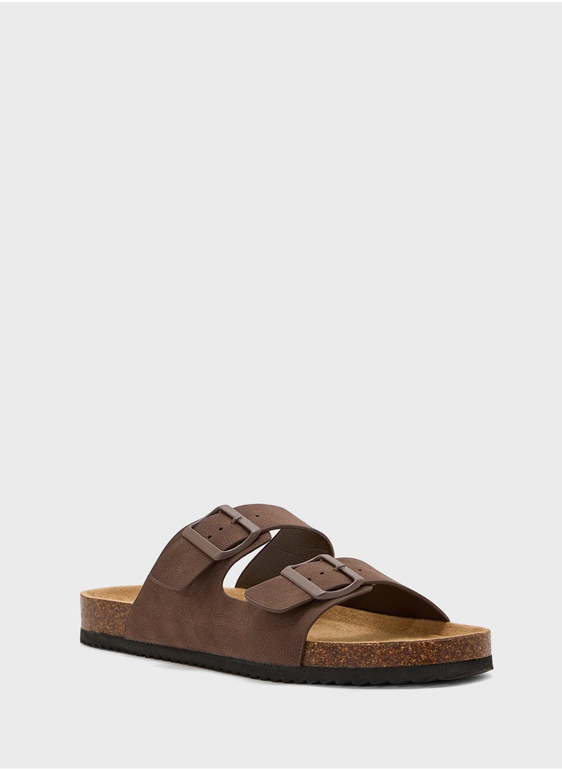 Comfy Footbed Double Strap Flat Sandal