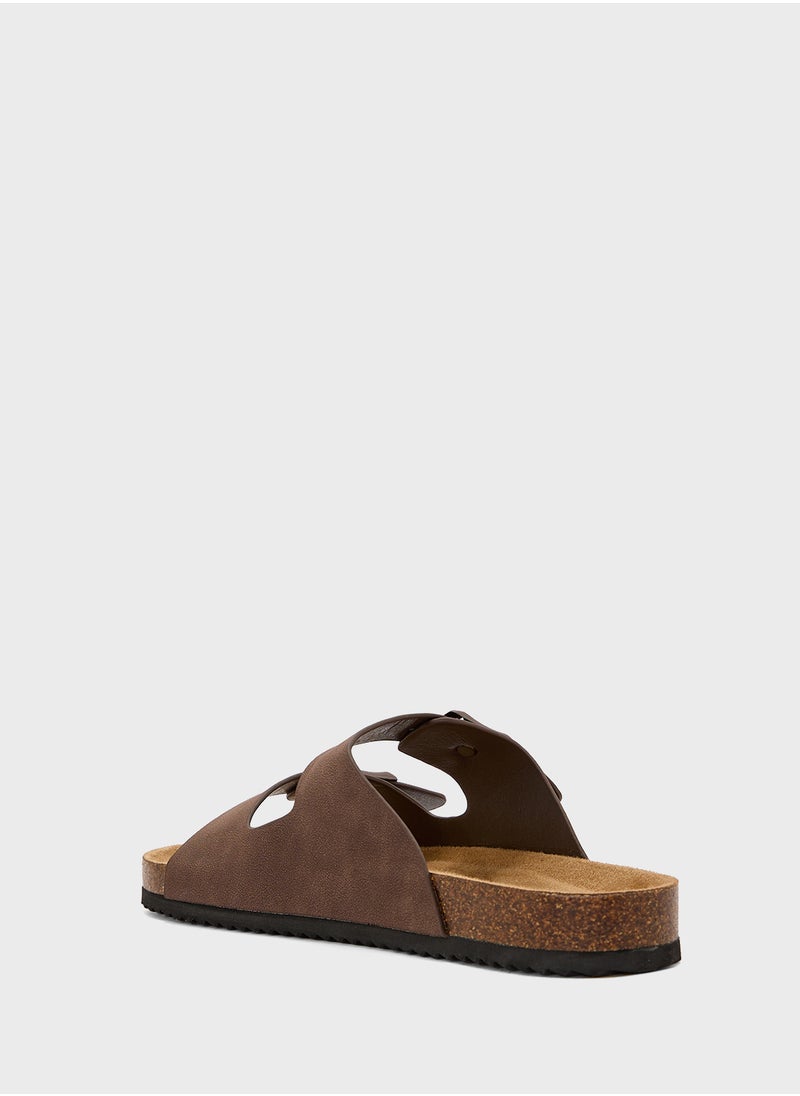Comfy Footbed Double Strap Flat Sandal