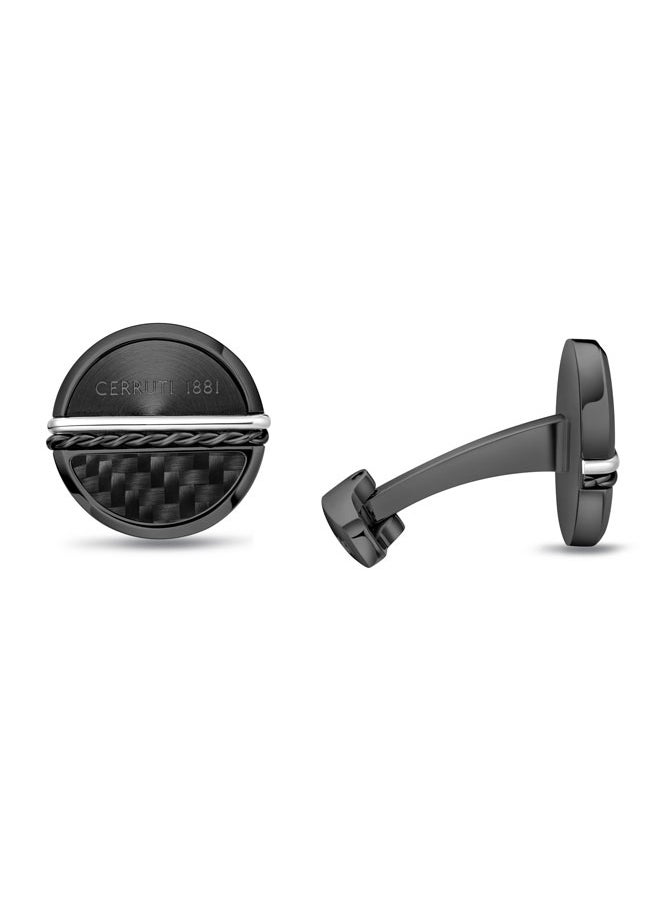 Halves CufflinksDual Texture Design with InsigniaModern and Stylish Accessory for Men
