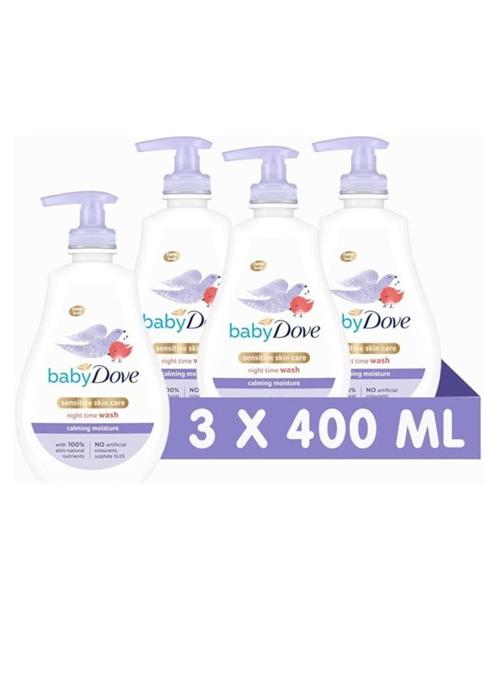 Baby Dove Calming Moisture suitable for sensitive skin Head to Toe Baby Wash for an ultra-gentle baby bath 400 ml 3 Pack