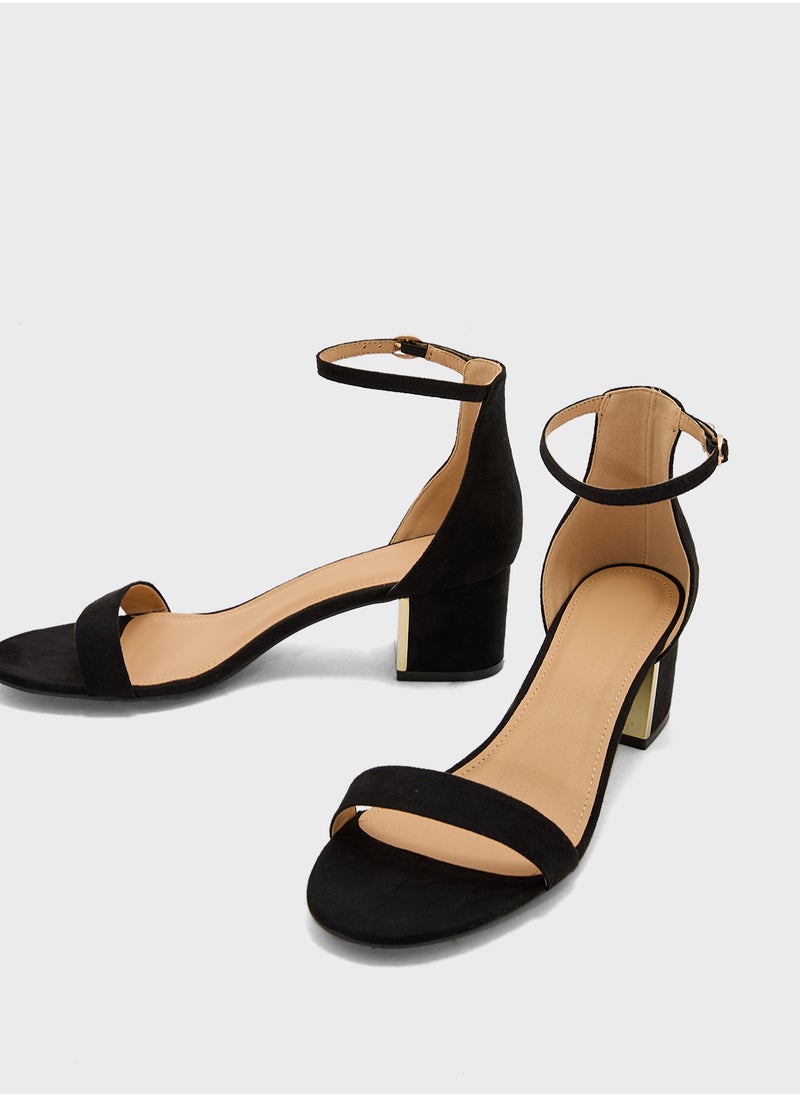 Block Heel Clip Open Sandal