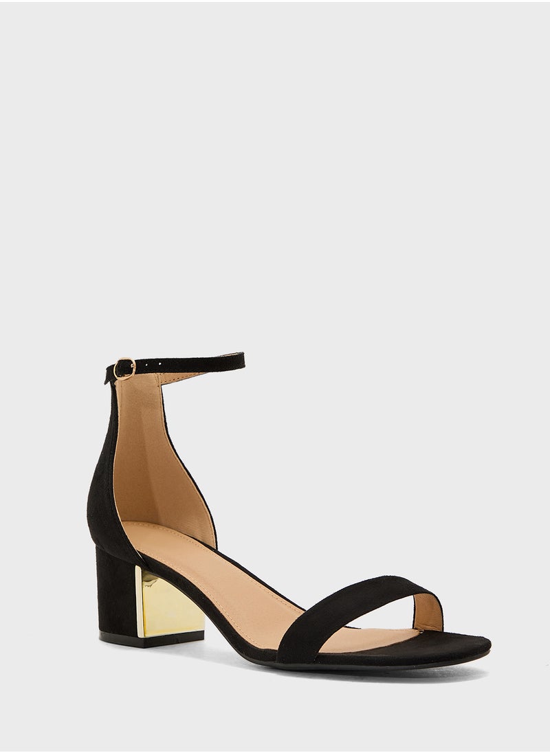 Block Heel Clip Open Sandal