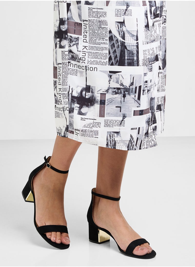 Block Heel Clip Open Sandal