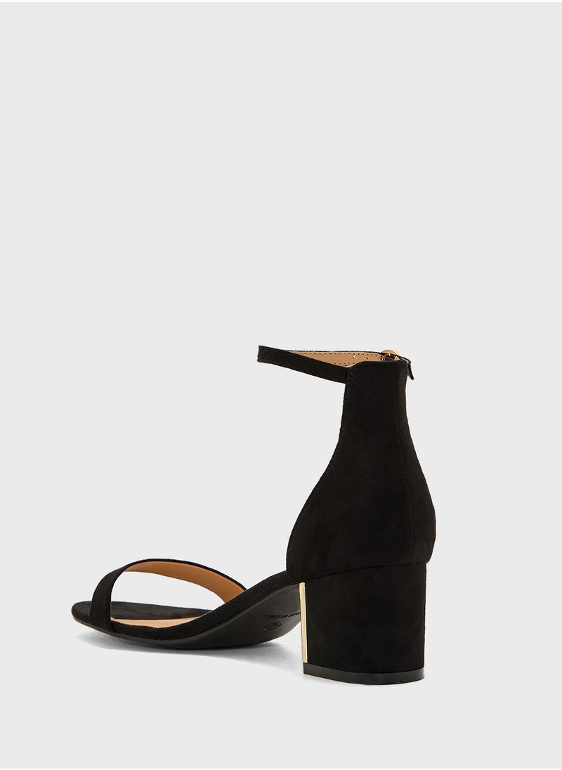 Block Heel Clip Open Sandal