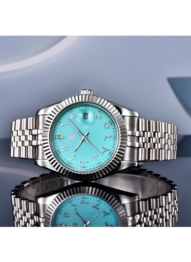 Men's Business Watches, Stainless Steel Mechanical Frame, Date Display, Luminous Hands, Stainless Steel Strap RT-128