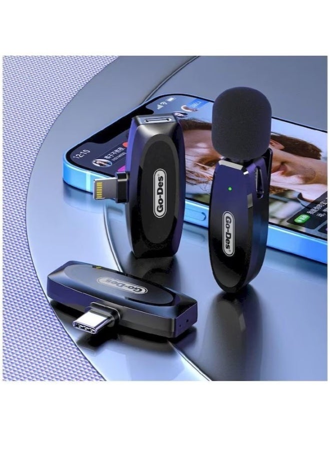 Go-des Professional Wireless Digital Microphone for Iphone, Black