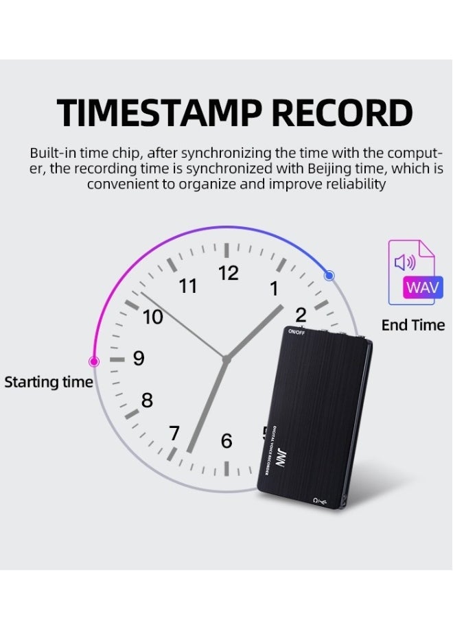 16GB Mini Digital Voice Activated Recorder with USB Charger, Capacity 320 Hours of HD Recording with Playback, 70 Hours Battery Time at Full Charge