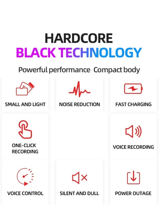 16GB Mini Digital Voice Activated Recorder with USB Charger, Capacity 320 Hours of HD Recording with Playback, 70 Hours Battery Time at Full Charge