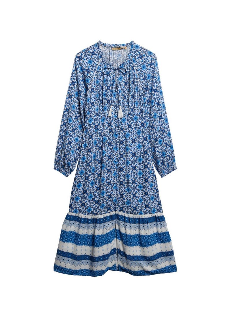Printed Ls Midi Dress