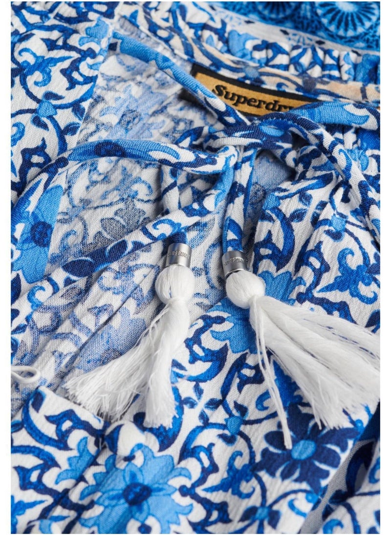 Printed Ls Midi Dress