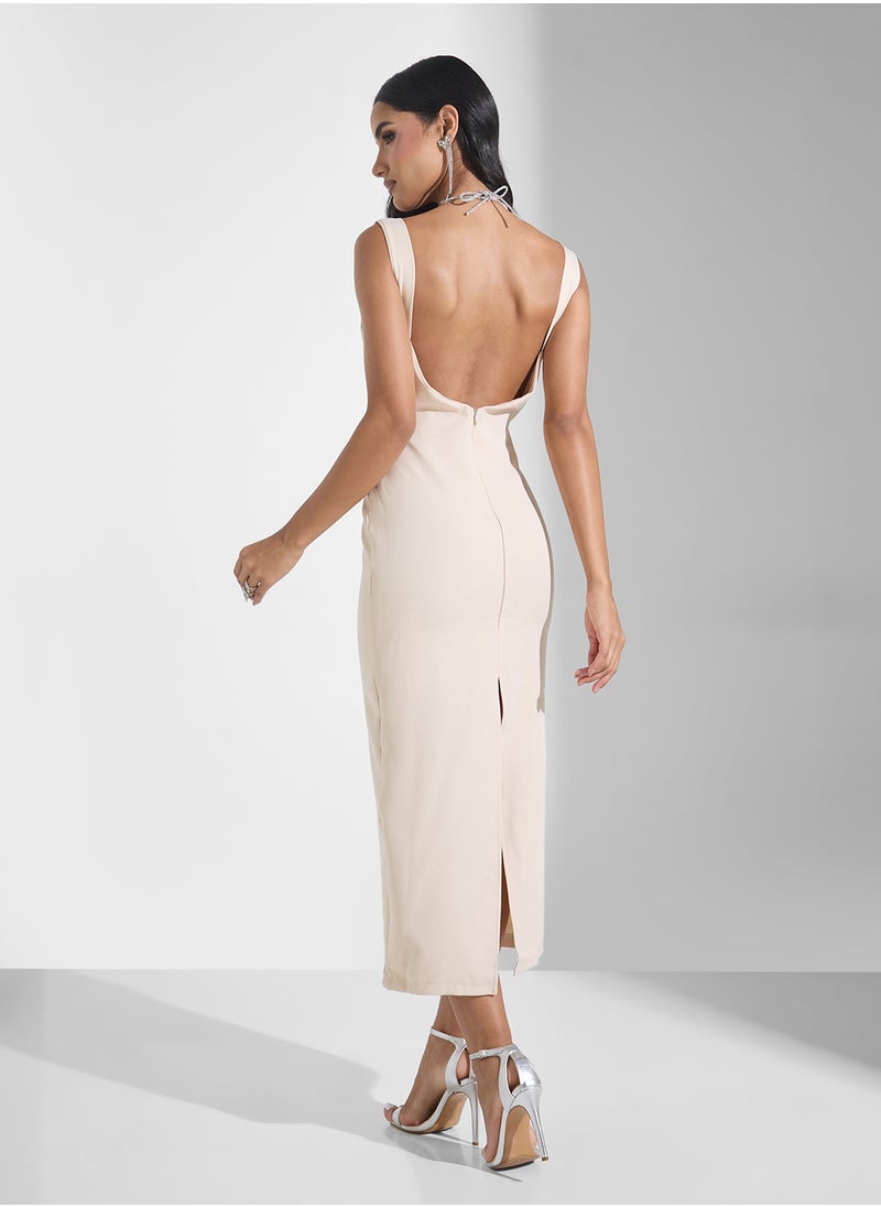 Strappy Diamante Detail Bodycon Dress
