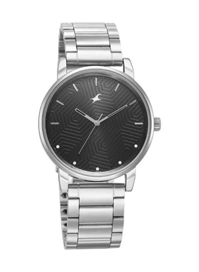 Fastrack Stunners Black Dial Metal Strap Watch for Guys