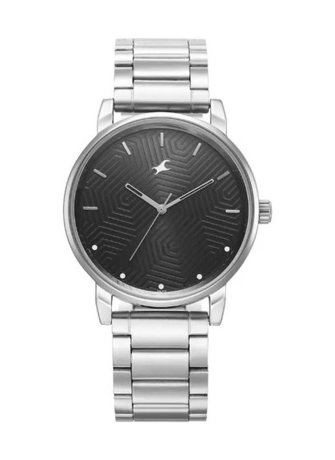 Fastrack Stunners Black Dial Metal Strap Watch for Guys