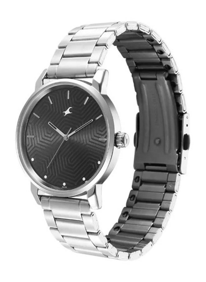 Fastrack Stunners Black Dial Metal Strap Watch for Guys