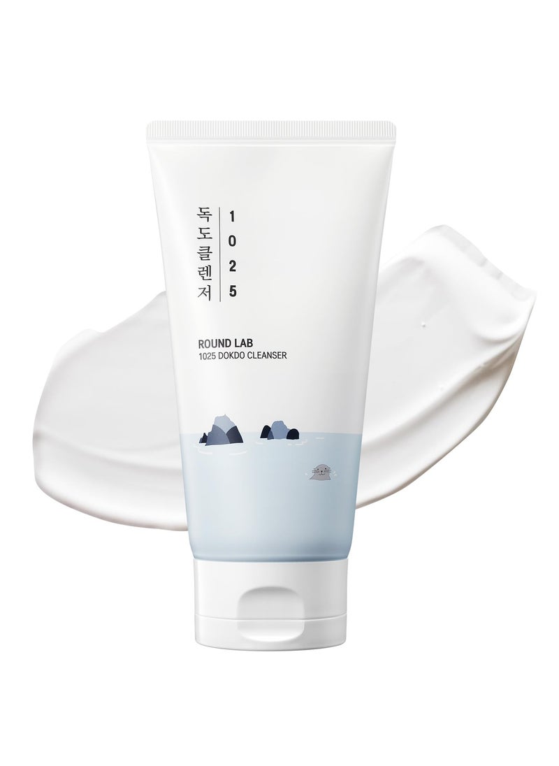 ROUND LAB 1025 Dokdo Cleanser 5.07 Fl Oz, Low pH Facial Cleanser for Sensitive Skin, Rich Soft Bubbles for Deep Cleansing and Makeup Removal, Hydrating Face Wash with Deep Sea Water, Korean Skin Care
