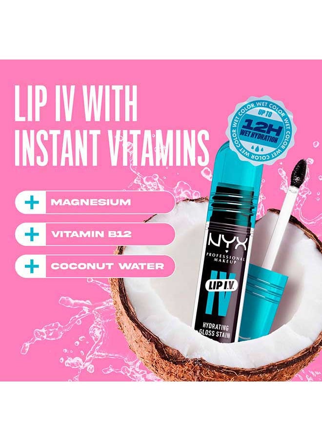 Lip Iv Hydrating Gloss Stain Lip Gloss Up To 12Hr Hydration High Pigment Wet Shine Finish Grape Gushin'