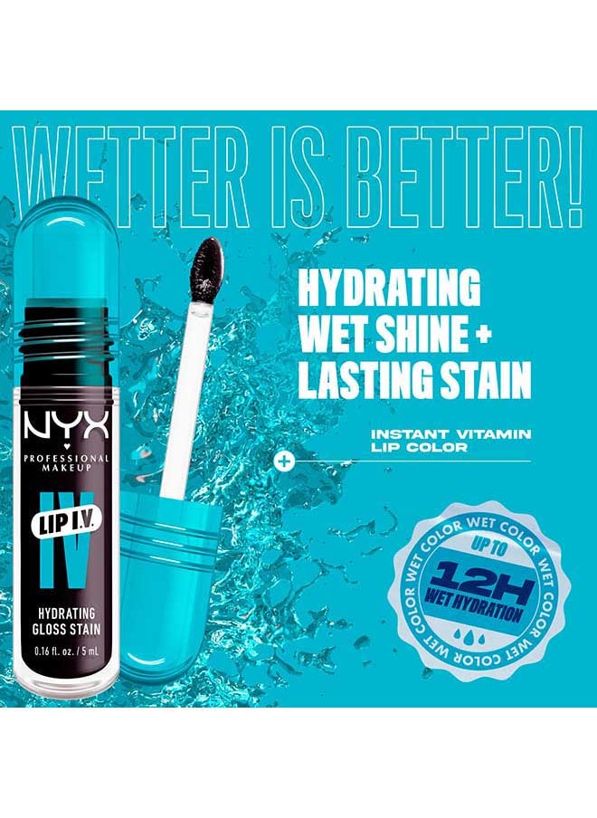 Lip Iv Hydrating Gloss Stain Lip Gloss Up To 12Hr Hydration High Pigment Wet Shine Finish Grape Gushin'