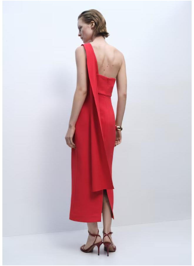 Casual Asymmetrical Bow-Neck Dress