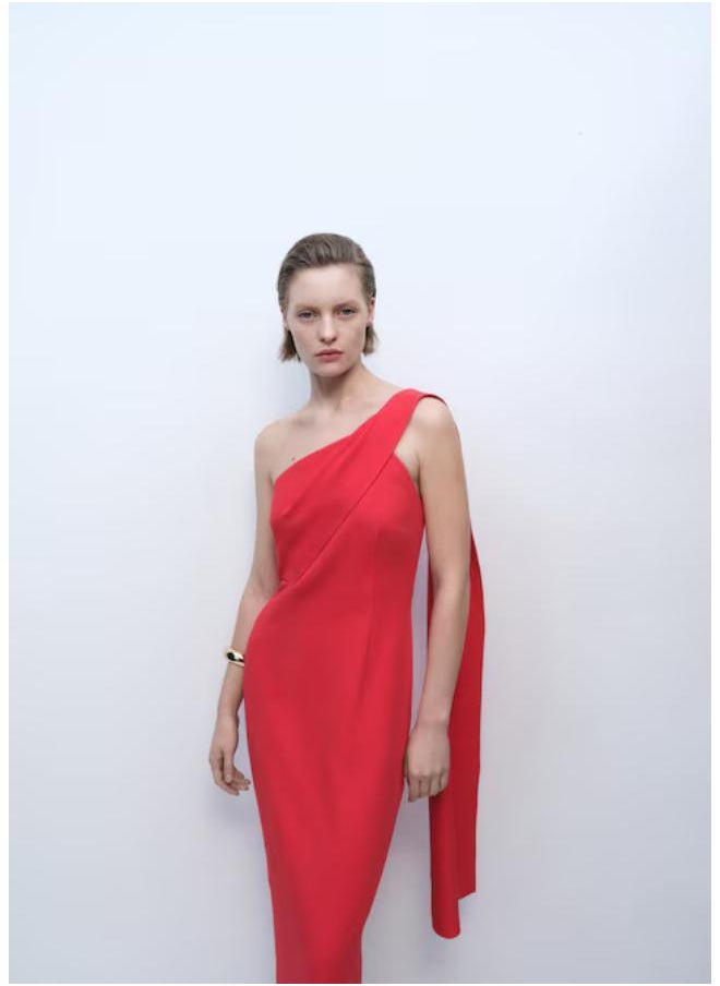 Casual Asymmetrical Bow-Neck Dress