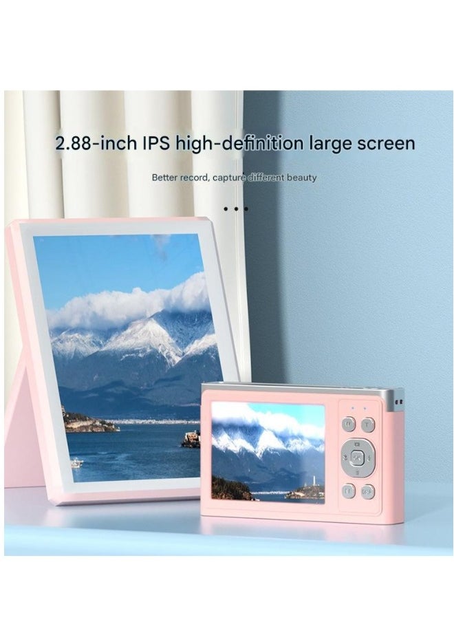 50MP Digital Camera for Photography and Video, 4K Vlogging Camera for YouTube with 2.88Inch IPS Screen Auto Focus, 16X Digital Zoom Digital Camera for Gift, Compact Anti Shake Face-detect Smile Capture Vlogging Camera for Live Streaming Travel Photography High Definition Display Student Compact Camera Built-in Flash with 32G Memory Card