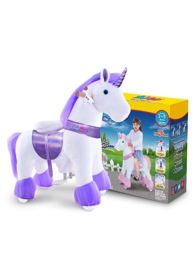 PonyCycle Purple Unicorn Ride-On Toy (S, 3-5 years, Purple)