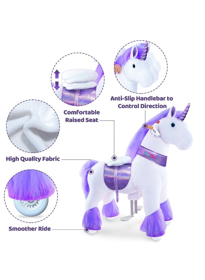 PonyCycle Purple Unicorn Ride-On Toy (S, 3-5 years, Purple)