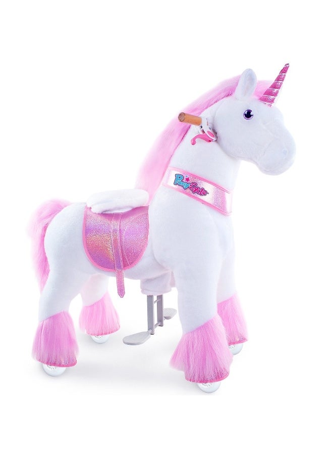 PonyCycle Pink Unicorn Ride-On Toy (M, 4-8 years, Pink)