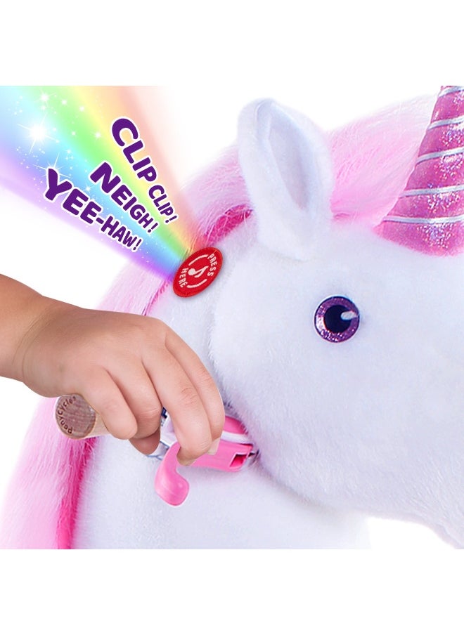PonyCycle Pink Unicorn Ride-On Toy (M, 4-8 years, Pink)