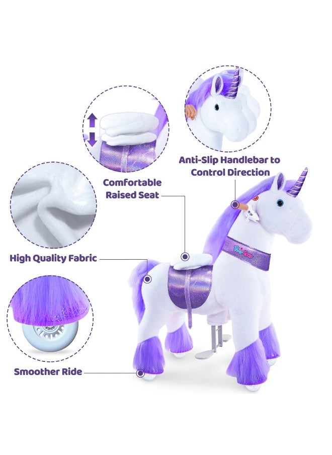 PonyCycle Purple Unicorn Ride-On Toy (M, 4-8 years, Purple)