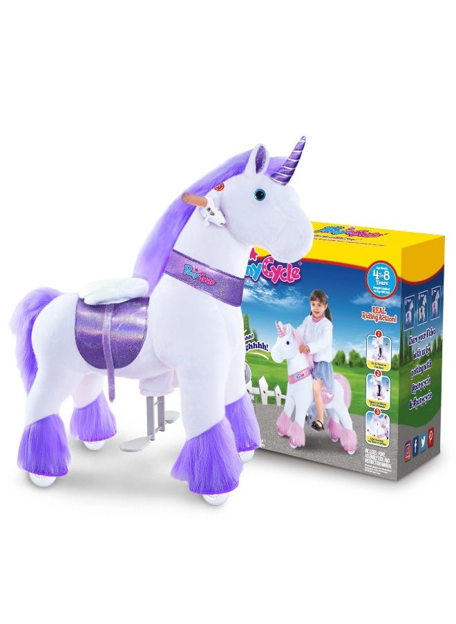 PonyCycle Purple Unicorn Ride-On Toy (M, 4-8 years, Purple)