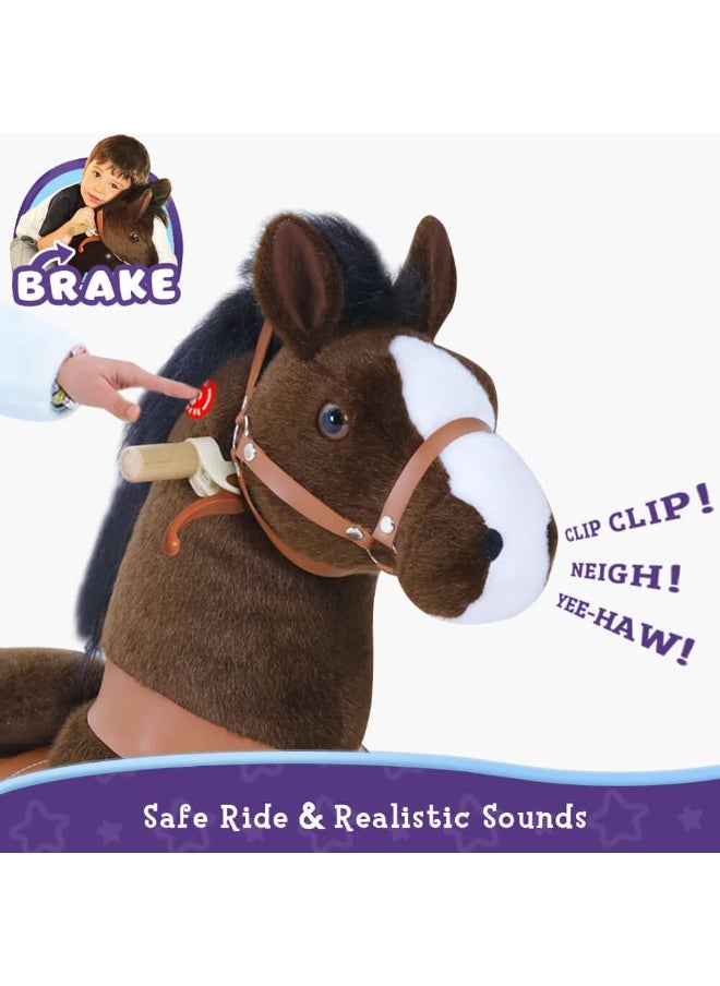 PonyCycle Chocolate Horse Ride-On Toy (S, 3-5 years, Chocolate)