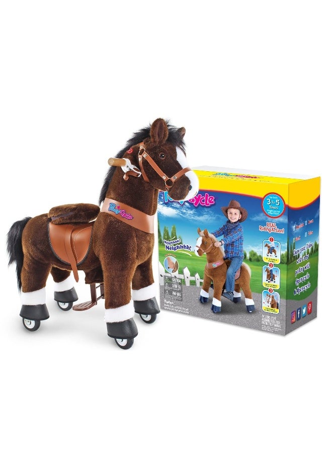 PonyCycle Chocolate Horse Ride-On Toy (S, 3-5 years, Chocolate)