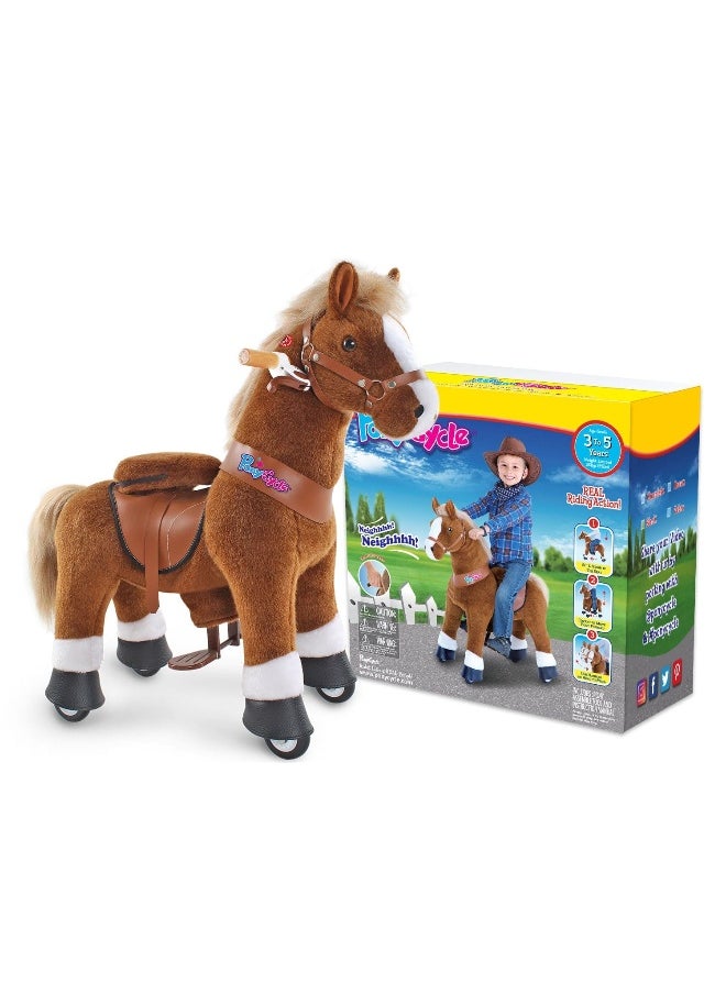 PonyCycle Brown Horse Ride-On Toy (S, 3-5 years, Brown)