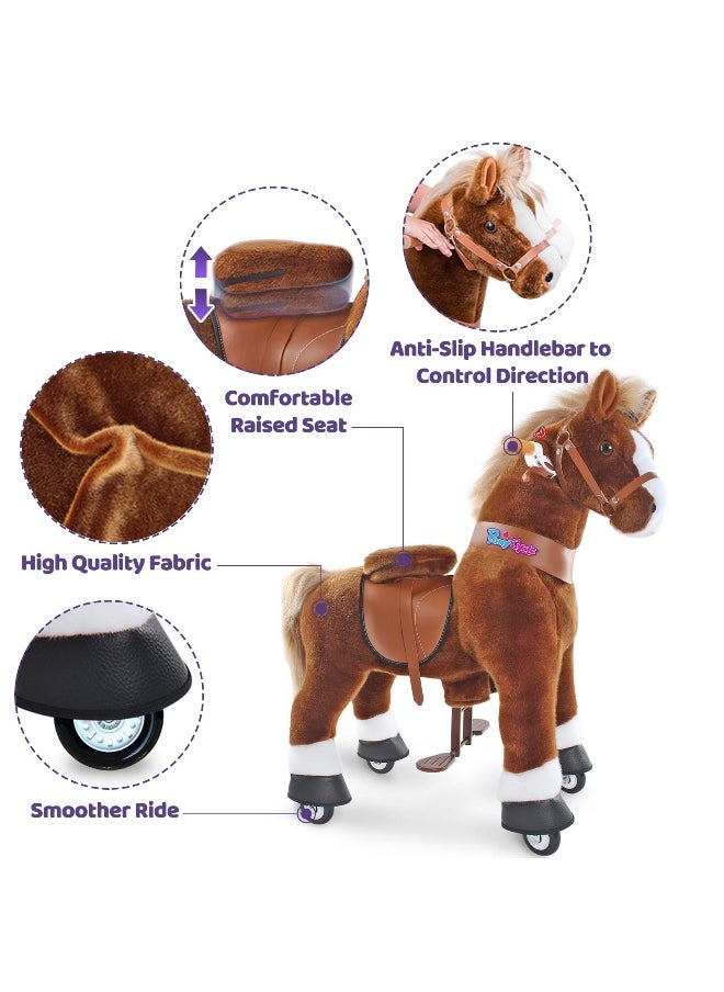 PonyCycle Brown Horse Ride-On Toy (M, 4-8 years, Brown)