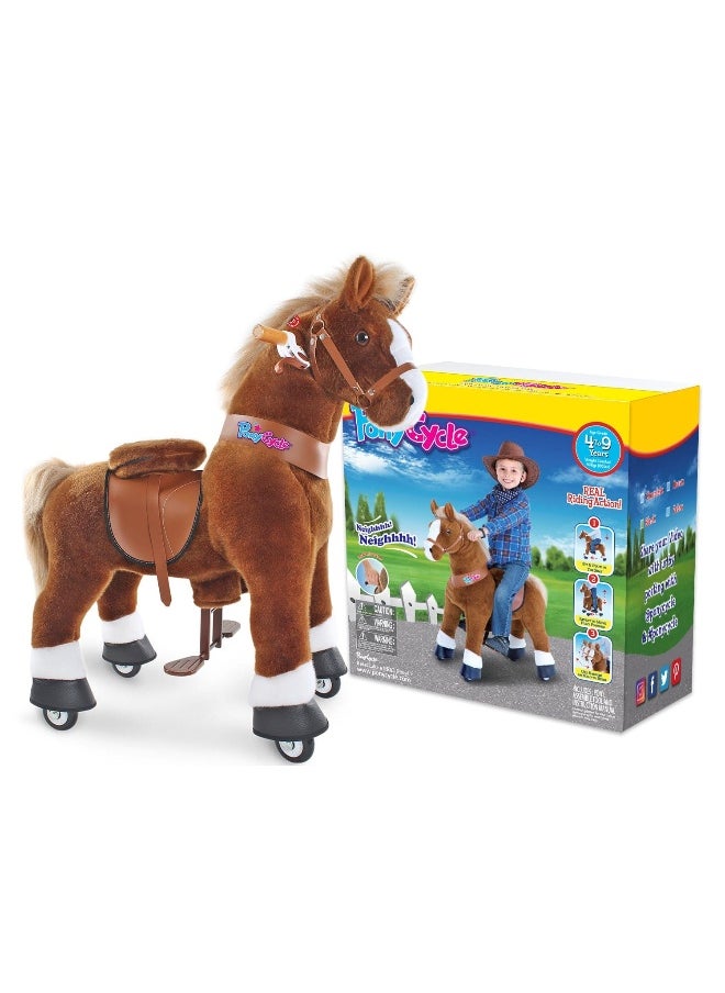 PonyCycle Brown Horse Ride-On Toy (M, 4-8 years, Brown)