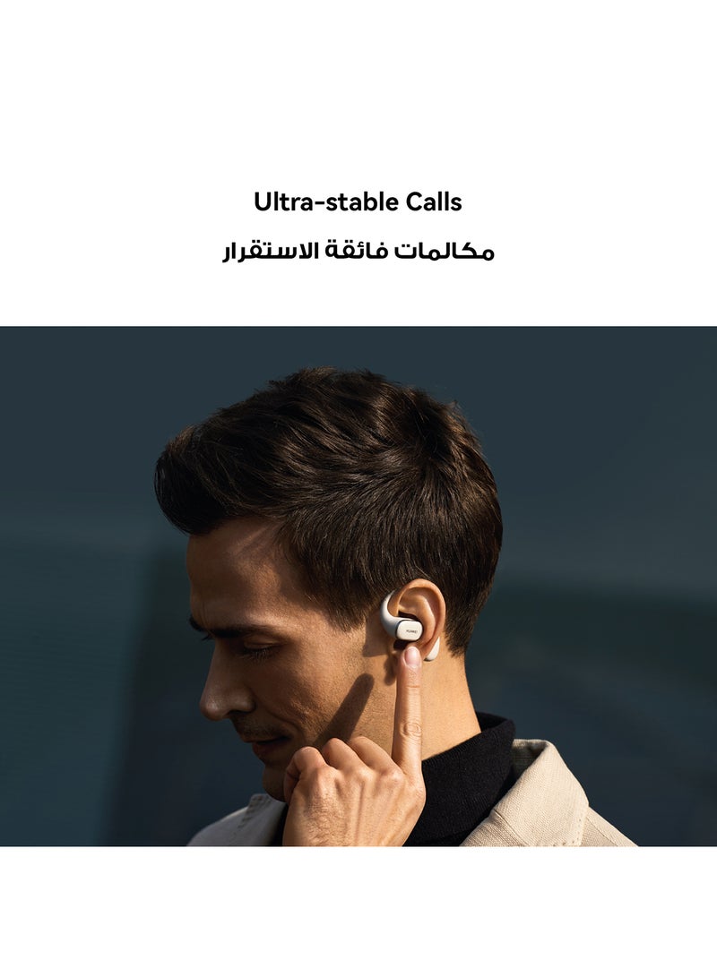 FreeArc Open-Ear Earbuds, Bluetooth Earphones with Sterling Sound, Secure Fit and Comfort, IP57 Water Resistance, 28 Hours Playtime, Sports Earphones, iOS, Android, Windows + Gift Grey