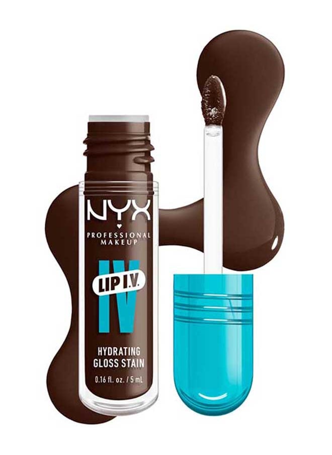 Lip Iv Hydrating Gloss Stain Lip Gloss + Serum Up To 12Hr Hydration High Pigment Wet Shine Finish Espresso Soak