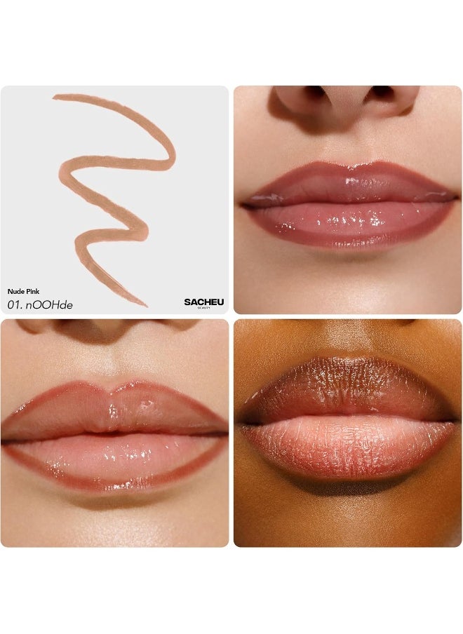 Lip Liner Tattoo, Peel Off, Long Lasting, Noohde, Infused With Hyaluronic Acid & Vitamin E