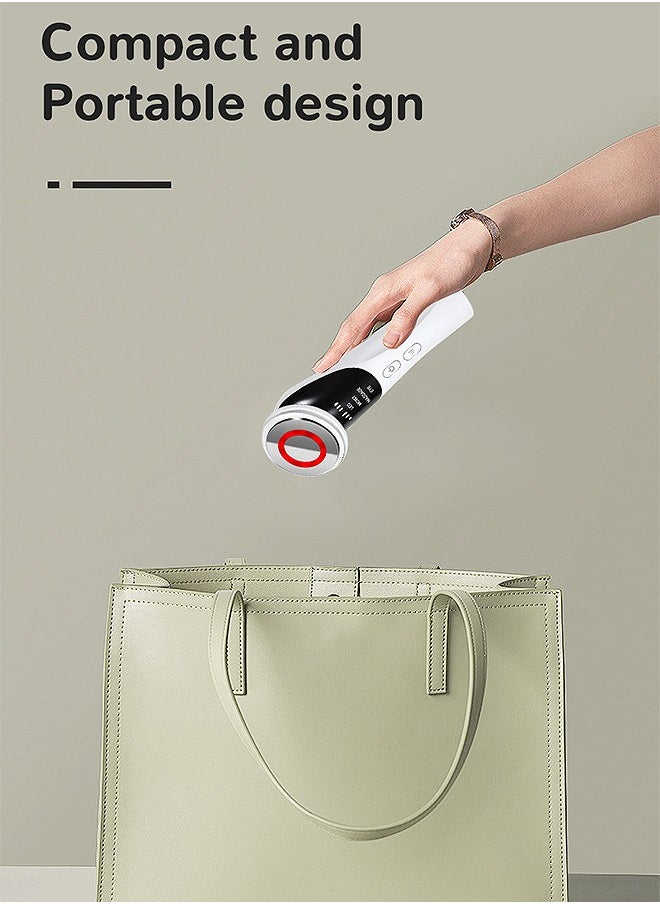 4-in-1 Face and Neck Beauty Massager, 4-Color Light Therapy for Face Lifting with Microcurrent, Skin Care Tool for Youthful and Tightening Skin (White)