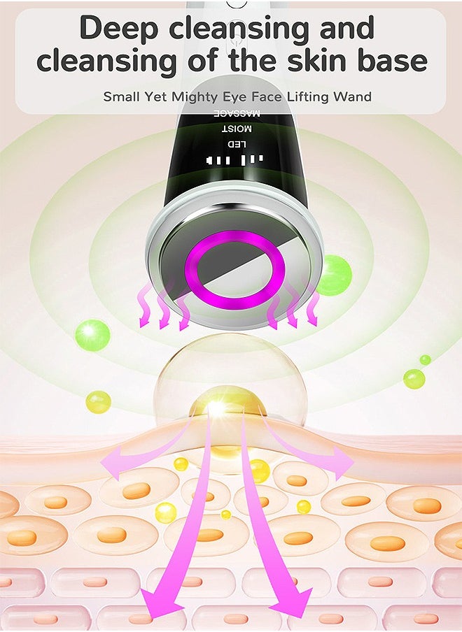 4-in-1 Face and Neck Beauty Massager, 4-Color Light Therapy for Face Lifting with Microcurrent, Skin Care Tool for Youthful and Tightening Skin (White)