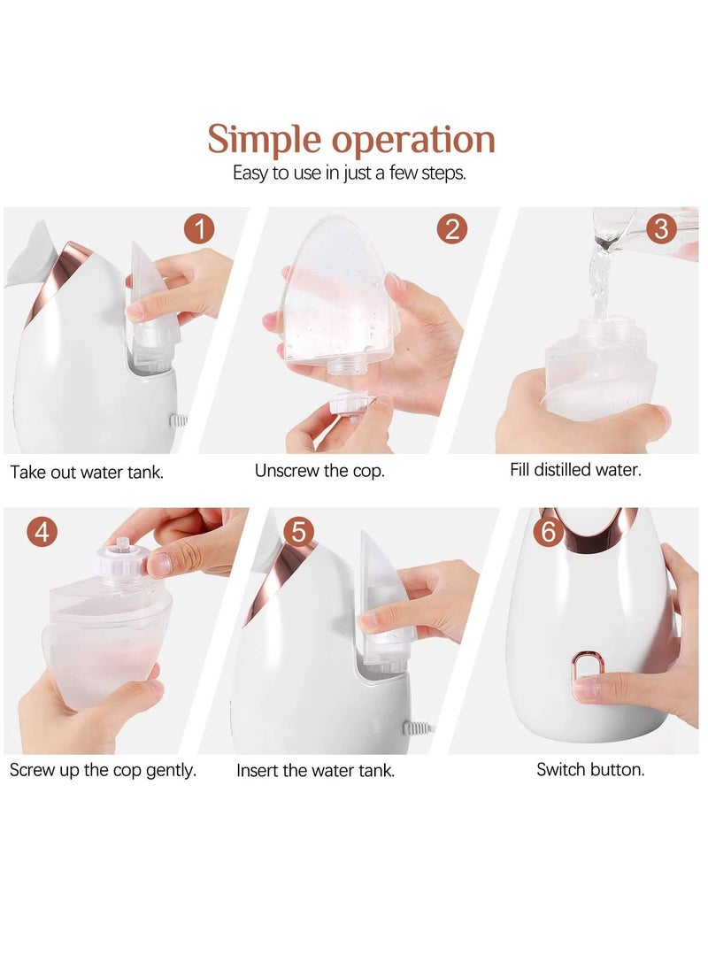 Facial Steamer, Nano Ionic Facial Steamer Home Facial SPA Face Sauna Hot Mist Moisturizing Sprayer Moisturizing Cleansing Pores