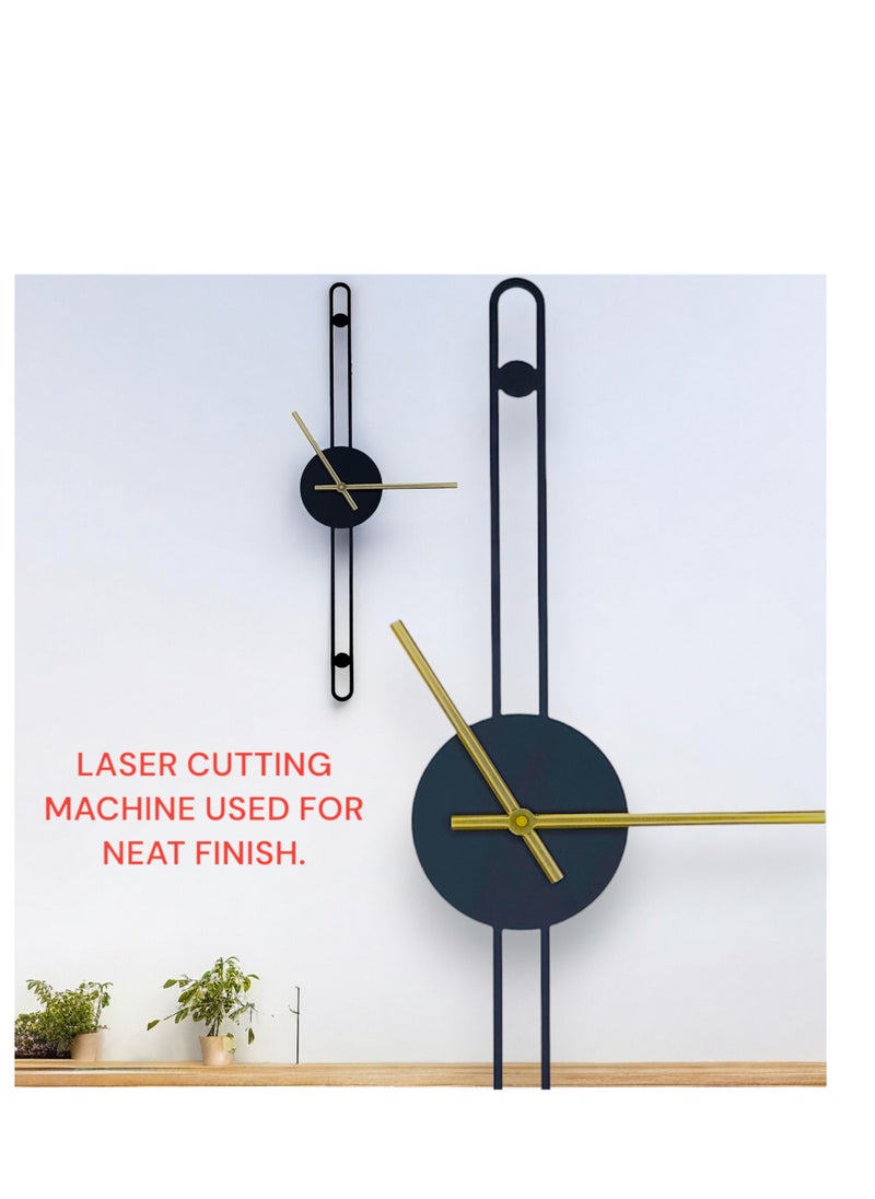Nordic Minimalist Gold Needle Metal Wall Clock for Home and Office- Wall Decor, Wall Clock for Home Stylish Latest (19 X 3.9 inches)