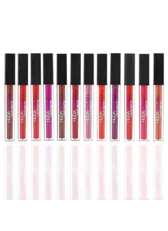 Beauty Creamy Matte Liquid Lipstick Set Of 12 Pcs Multicolor Lipsticks For Women