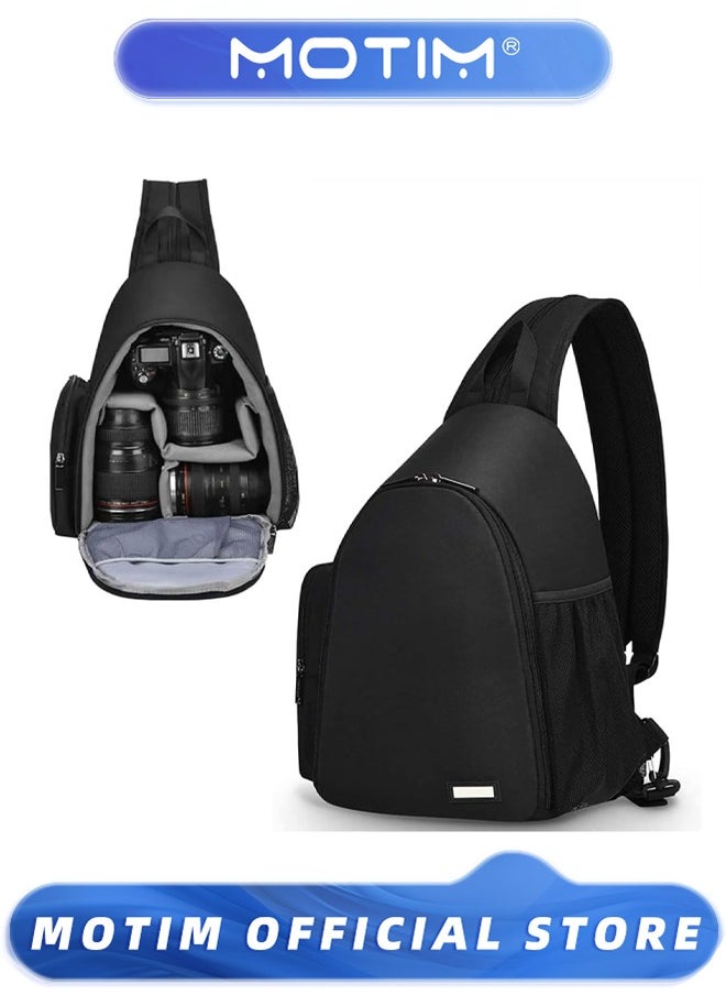 Sling Camera Bag, Outdoor Photography Bag Shockproof Photography Camera Chest Bag,Black