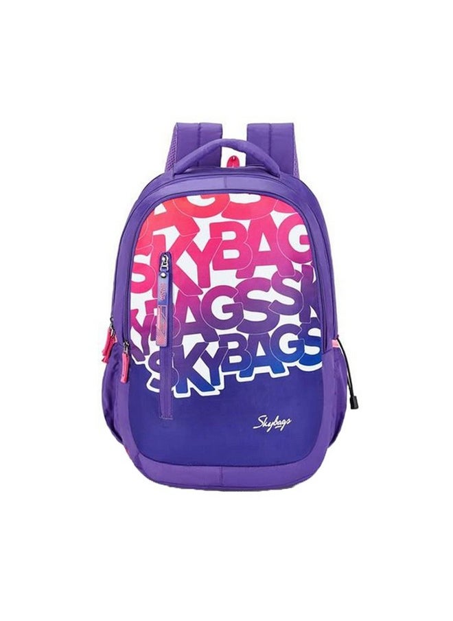 Skybags Polyester Printed Pattern Drip 07 School Backpack (Purple, Large)
