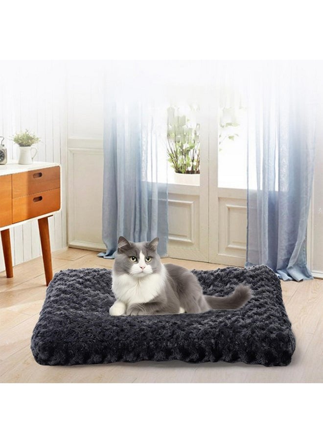Generic Pet Bed with Non-Slip Waterproof Bottom, 2024 New Soothing Calming Dog Bed, Washable Dog Crate Bed Deluxe Plush Cats Beds Mat, 16.9