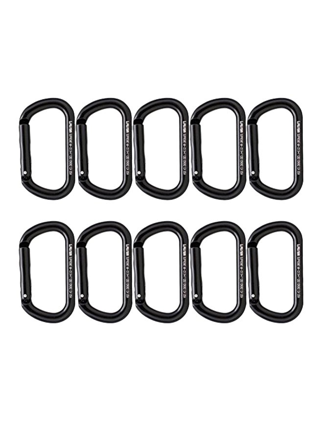 10-Piece Supreme Ii Aluminum Oval-Shape Carabiner 11.0744X0X1.1938inch