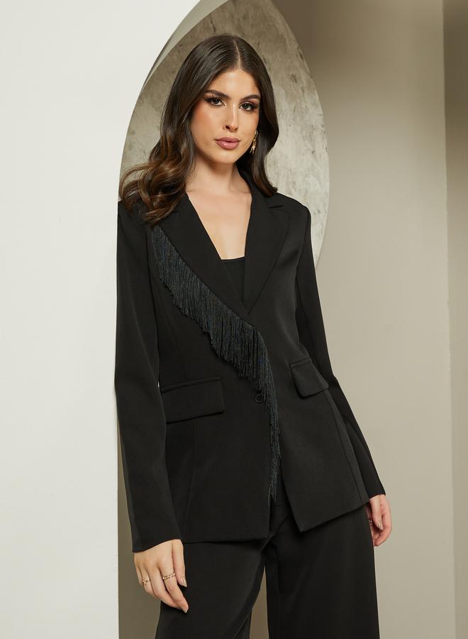 Solid Single Breasted Blazer