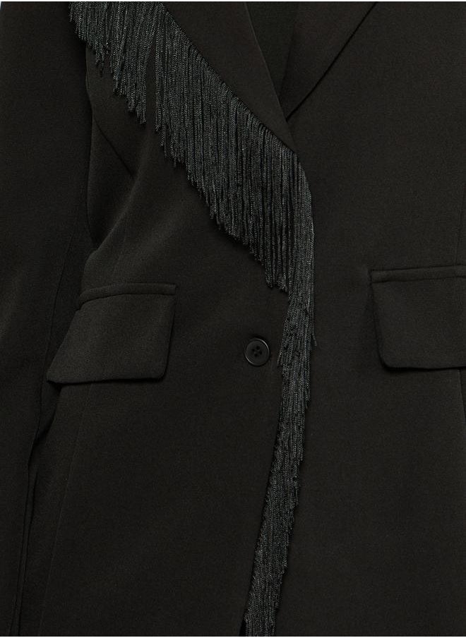 Solid Single Breasted Blazer