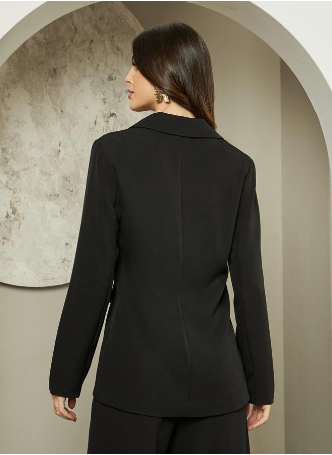 Solid Single Breasted Blazer